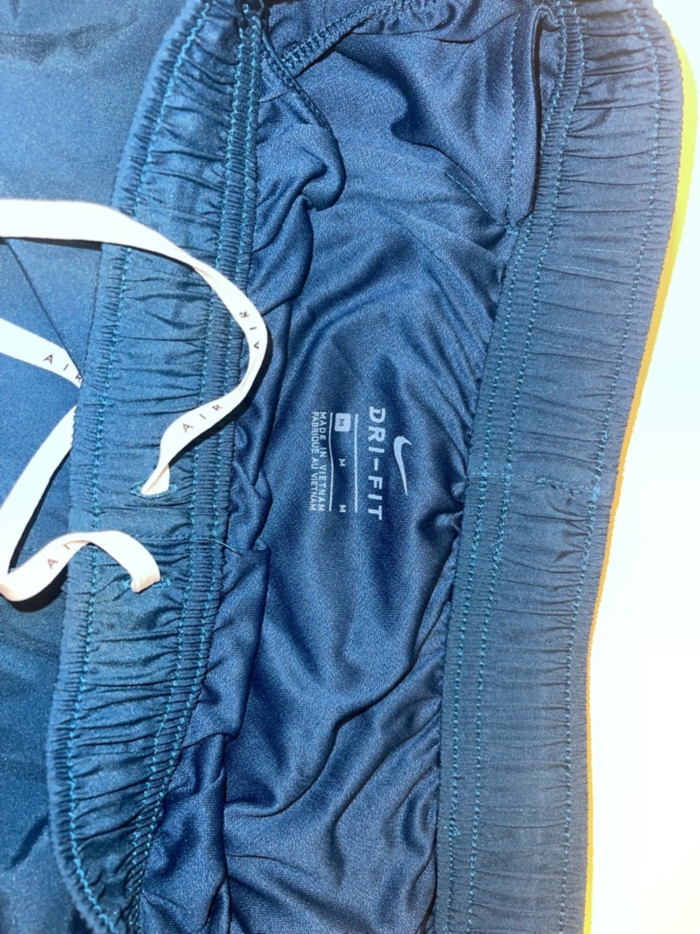 Nike Navy Blue Athletic Dri-FIT Shorts with White Drawstring